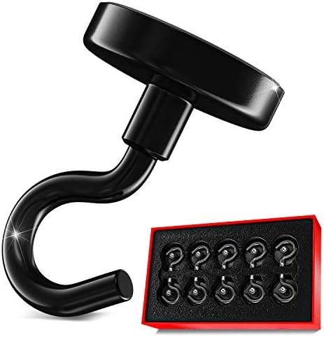 10-Pack Magnetic Hooks - Sturdy, Protective & Versatile - Organize Your Home, Office, Classroom & More - Perfect for Cruise Ship Holidays - Includes Bonus No-Scratch Pads - Magnet Hooks in 3 Colors