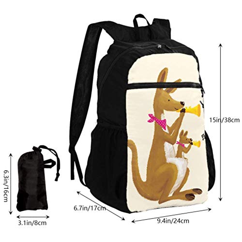 Enevotx Foldable Hiking Bag Brown Carton Kangaroo Is Running Foldable Backpack Women Hiking Daypack Lightweight Waterproof For Men & Womentravel Camping Outdoor #TOP2