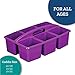Really Good Stuff Six-Equal-Compartment Caddies - 6 Pack - Classroom Table Caddies - Assorted Colors Portable Plastic Storage Classroom Caddy for Easy Storage of Small Items