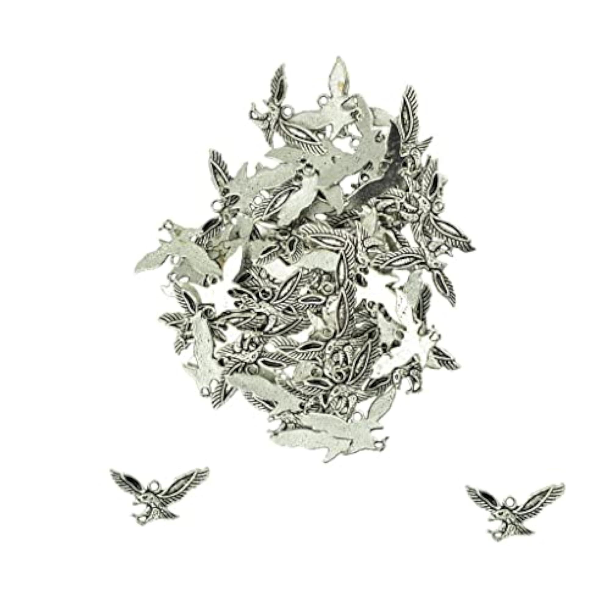 50 Pieces Tibetan Silver Hawk Eagle Bird Charms for DIY