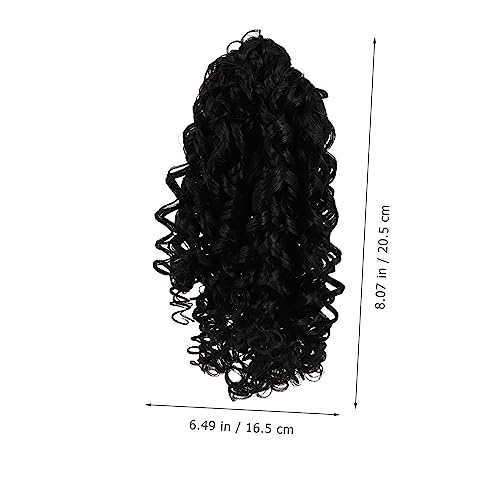 Extension de queue de cheval bouclée noire 35cm postiche long femme confortable Ipetboom - 5