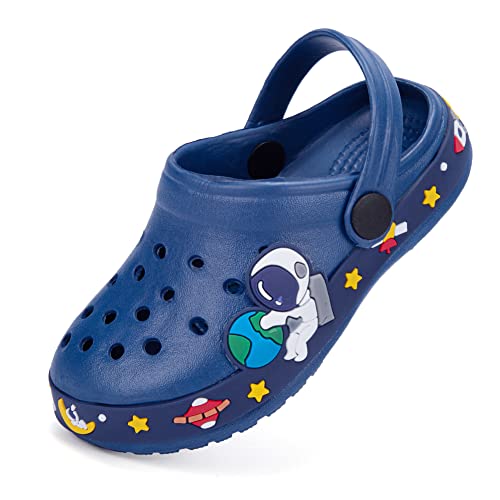 Xpkws Kids Clogs Boys Girls Garden Shoes Cartoon Slide Beach Slippers Quick Dry (Navy, 7 Toddler / 24) #TOP10