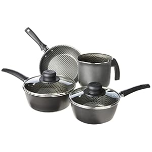 Conjunto 04 Peças Preto Aluminio Antiaderente Linha Essencial Multiflon, de Panelas