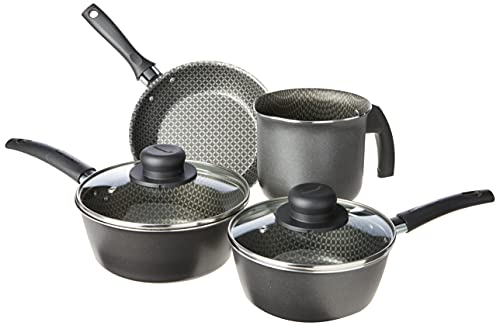 Conjunto 04 Peças Preto Aluminio Antiaderente Linha Essencial Multiflon, de Panelas 1 Conjunto 04 Peças Preto Aluminio Antiaderente Linha Essencial Multiflon, de Panelas