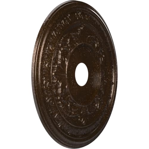 Image of Ekena Millwork CMP22BAAMB Baltimore Thermoformed PVC Ceiling Medallion (Fits Canopies up to 7 3 /4 inch), 22 inchOD x 3 1 /2 inchID x 1 inchP, Textured Metallic Mystic Brown