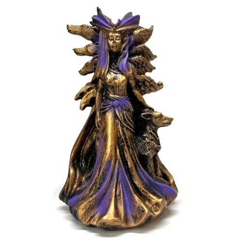 Sepnoic Hecate Statue Triple Greek Goddess Hekate with Her Hounds of Magics Resin Antique Bronze Finish for Hecate Altar Figurine Decor6.1 inch