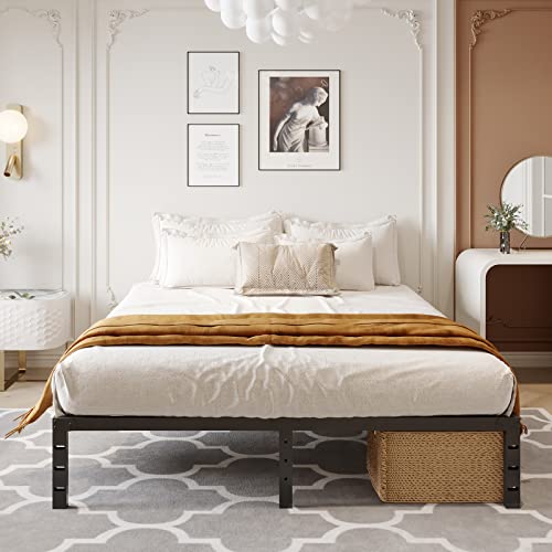 Vengarus 14 Inch Metal Platform Bed Frame,Steel Slat Support,No Box Spring Needed,Easy Assembly,Storage Space Under The Bed-Queen Bed Frame #TOP1