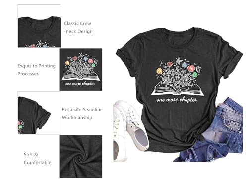 Image of Books Shirts for Women Reading T-Shirt Book Lover Tops Funny Readers Gifts Clothes Casual Librarian Tees