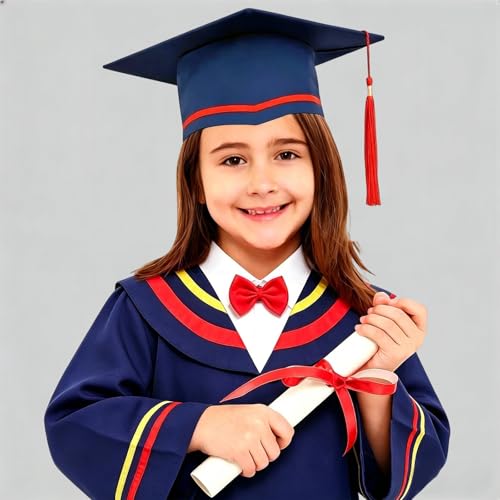 Image of Kindergarten 2025 Graduation Cap and Gown Tassel Sets with Charm 2PCS Graduations Stoles for Kids Grad Party Clothes