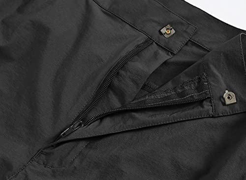 YSENTO Damen Wanderhose Outdoorhose Wasserdicht Schnelltrockend Stretch Trekkinghose Funktionshose mit Reißverschlusstaschen(Schwarz,M)