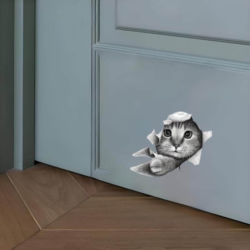 3D Peek-a-Boo Cat Stickers 5.5-Inch 2-Pack, Glossy Vinyl Car Stickers Car Decals, Easy Self-Adhesive Bumper Stickers, Durable Decals for Vehicles, Laptops, Walls - Image 8