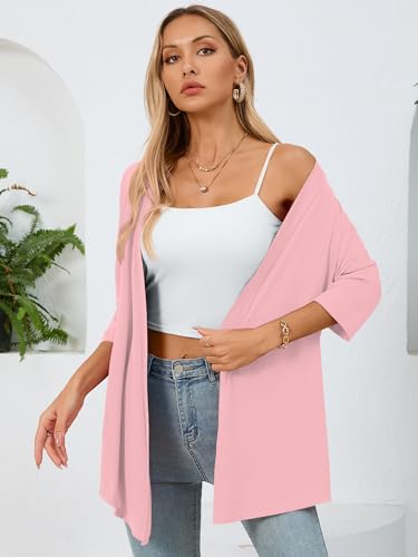 Image of Women's Lightweight Open Front Cardigans Casual Soft Drape Spring Summer Fall Cardigan S-3XL