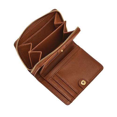 Image of Fossil Women's Logan RFID-Blocking Leather Mini Multifunction Bifold Wallet