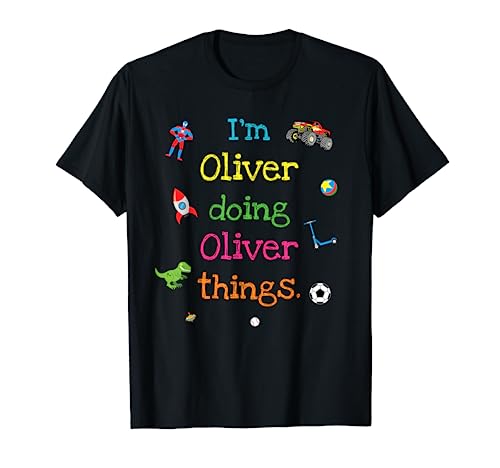 Kids Clothes Co MNK1PHMNB34 Oliver Cute Personalized Kid'S Cartoon Gift Top For Boys T-Shirt cover