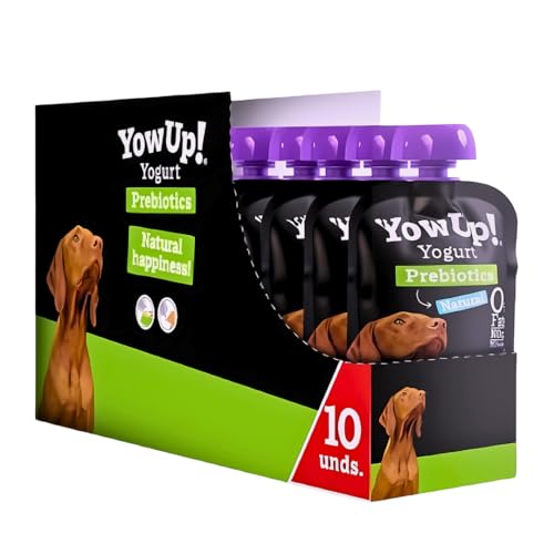 Yogur para Perro YowUp! con Prebióticos | Snack Funcional Saludable | Sin Lactosa, Bajo en Grasa | Pack 10x115g | Chuches Naturales Digestivas