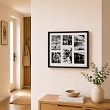 DAMDAM GO Tapa Contador de Luz con Marco para 6 Fotos, 38 × 32 cm (Negro)