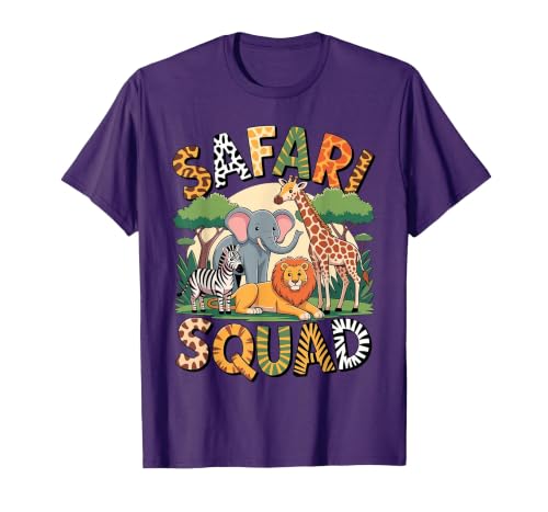 Cool Safari Costume for Men Women Kids Adult African Safari T-Shirt, Men, Purple, Large