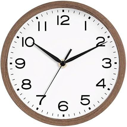 AKCISOT Wall Clock, Modern Small Wall Clocks Battery Operated 8 Inch, Silent Non Ticking Analog