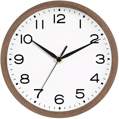 AKCISOT 8-Inch Walnut Grain Wall Clock Cover