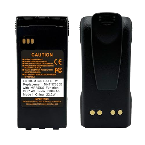 Image of NNTN7335B 3000mAh IMPRES Li-ion Battery for Motorola XTS2500 XTS1500 XTS2250 XTS2000 XTS1000 PR1500 MT1500 Two Way Radio Replace NNTN7335 NTN9858C with Belt Clip
