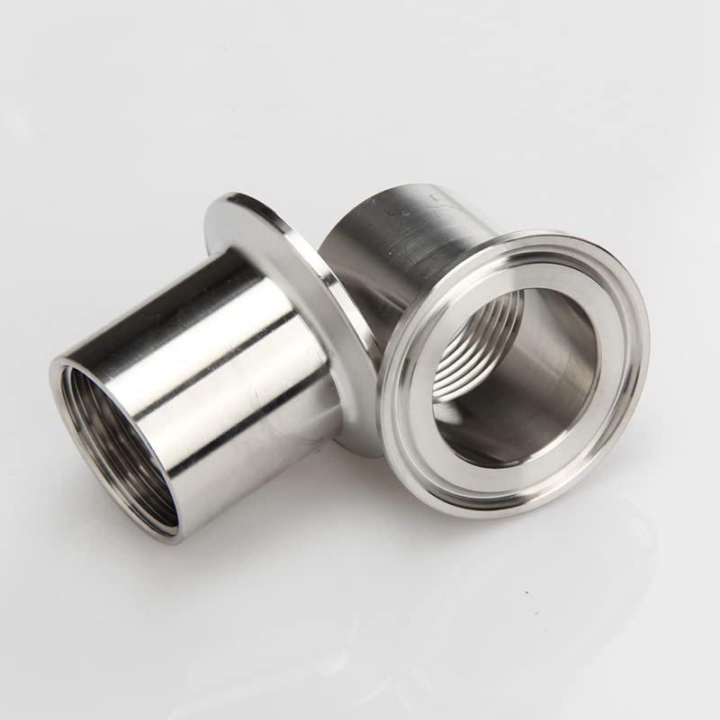 1/4" 3/8" 1/2" 3/4" 1" 2" 3" 3" 3" BSPT hembra x 0.5" 1.5" 2" 2.5" 2.5" 2.5" 2.5" 2.5" Conector de montaje de tubería SUS304 inoxidable sanitario -K64mm (2 pulgadas TC), 5.1" cm