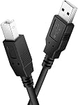 Ancable USB B MIDI Cable for Instruments, Compatible with Piano, Midi Controller, Midi Keyboard, Audio Interface Recording, USB Microphone and More, 6-Feet