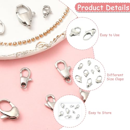 Fermoir mousqueton ovale en acier inoxydable pour création bijoux