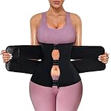 TrainingGirl Women Waist Trainer Cincher Corset Sauna Workout Trimmer Belt Tummy Control Sweat Belly Band Slimmer Body Shaper (Black, X-Large)