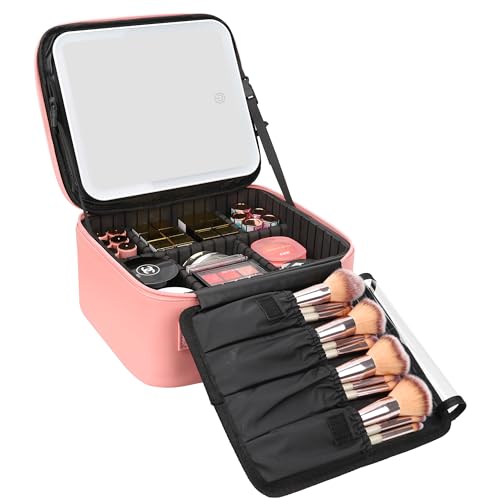 Relavel Travel Makeup Bag with LED Mirror