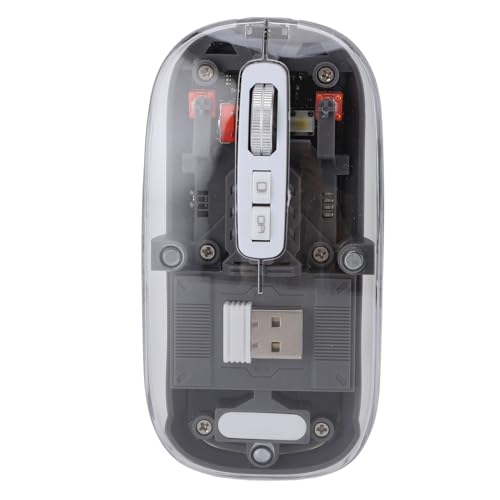 Ratón transparente inalámbrico con triple conexión Bluetooth y 2.4G para portátil