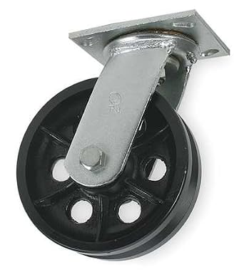 V-Groove Swivl Cstr, Cast Irn, 4 in, 800 lb