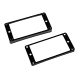 Set of 2 Humbucker Pickup Mounting Rings for bridge and neck pckups,Flat Bottom Black