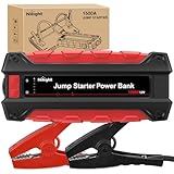 Nilight 1500A Car Battery Jump Starter for Up to 7.0L Gas & 5.5L Diesel Engines 12V Portable Jump Start Booster Pack Jump Box with Jumper Cables DC Output and LED Light