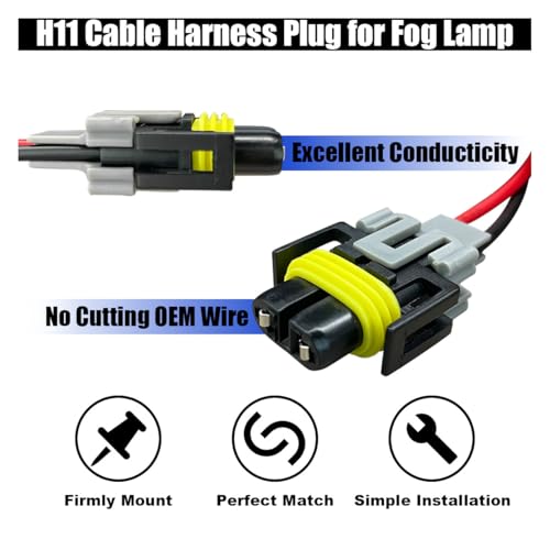 image for GLSOWEE Fog Light Harness Connector with Wire, Automotive Accessories 