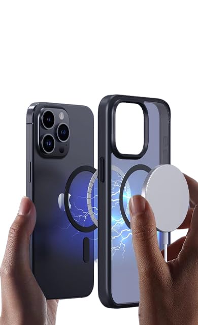 Fonefunshop Custodia Magnetica Antiurto Per IPhone 15 Pro Max: Cover In Silicone TPU Con Retro Trasparente E Angoli Rinforzati, Nero - 2