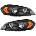 Headlight Assembly for 2006-2013 Chevy Impala 06 07 Chevy Monte Carlo Replacement Headlamp Black Housing Amber Reflector Clear Lens