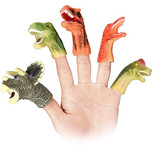 Dr Dingus Dinosaur Finger Puppets - (10 Pack) - Great For Kids Party Favors, Treasure Box Prizes, Goodie Bag Fillers, Family Fun #TOP5