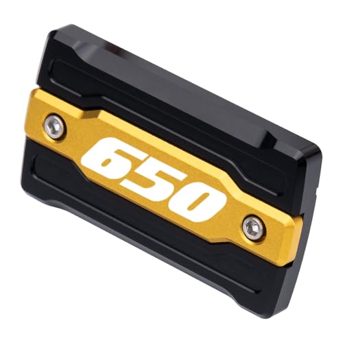MotHeart Aluminiumdeckel für den vorderen Bremsflüssigkeitsbehälter für Burgman 650 2006-2024 CNC-gefräster Motorrad-Zubehör burgman 650 Zubehör (Gold)