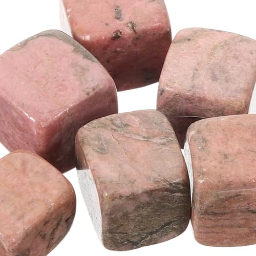 SOLUSTRE Felsen 6 Stück Rosenquarz-Steine Kühlende Kristall-Eiswürfel Für Getränke -Steine Wiederverwendbare Eiswürfel Jade-Kühlsteine Weinwürfel Für -Getränke