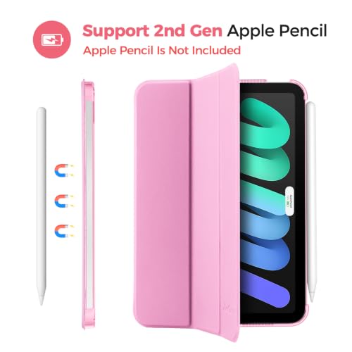 Image of ProCase Smart Case for iPad mini 7 A17 Pro 2024 /Mini 6 2021 8.3 inch -Peonypink