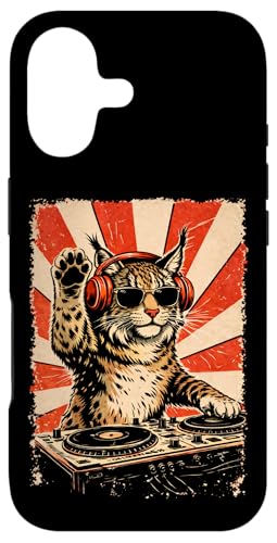 Custodia per iPhone 17 DJ Luchs - Mixer con cuffie, stile retrò, vintage, per feste, discoteca