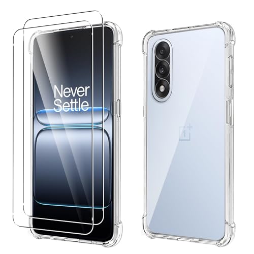 Case for OnePlus Nord 5 + 2 Pack Screen Protector, ELECTRO-WEIDEWORLD Ultra-Clear Anti-Scratch Soft TPU Case Cover for OnePlus Nord 5, Shockproof Phone Case with Bumper Protection, Clear