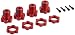Traxxas 5353R Red-Anodized Aluminum 17mm Splined Wheel Hubs (set of four)