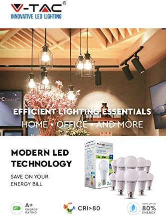 VTAC B22 LED Energy Saving Light Bulbs, LED Light Bulb, LED Bayonet Bulbs 60w Equivalent, Warm White 2700K, 9W 806lm LED Bulb, BC A60 GLS Energy Saving Lightbulbs, Non-dimmable, Pack of 10