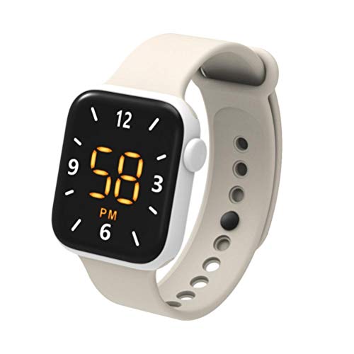 Y1 Pantalla en Forma de Corazón Reloj Deportivo Digital LED Reloj Electrónico para Niños Ser Querido Elegante Cómodo para Todas Las Ocasiones (White #66)