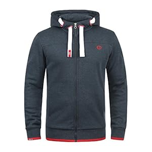 Solid SDBenjaminZip Herren Sweatjacke Kapuzenjacke Hoodie mit Kapuze Reißverschluss Kordelzug Baumwollmischung Regular fit