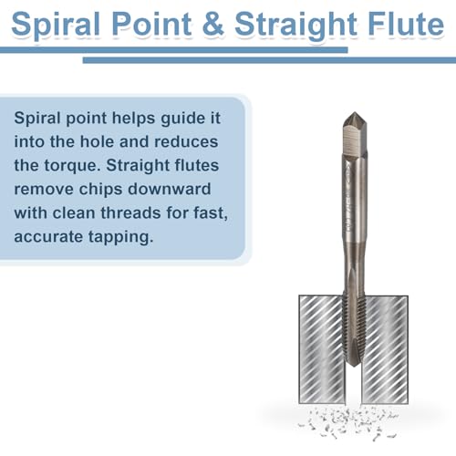 QUARKZMAN Maschine Gewindebohrer Spitze M6 x 1 Metrisch Spitzengewindeschneider M35 HSS-CO Universelle und Hochwertige Gewindebohrer Gelbgebrannte Oberfläche - 1 Stück