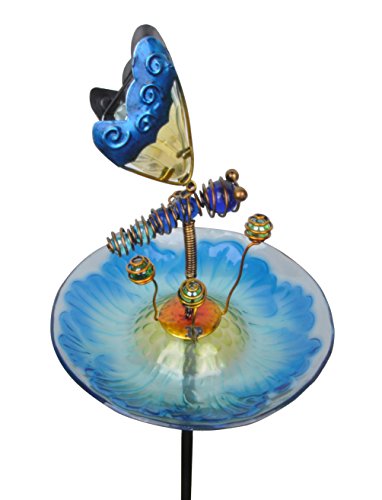 Peaktop 3214551C Outdoor Garden Bird Feeders, Blue/Butterfly