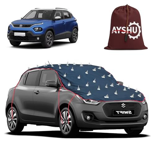 Image of AYSHU Water-Resistant Spike Car Cover for Tata Punch - Protects from Dogs, Monkeys, Dust, Sunlight & UV - Full Roof Universal Fit