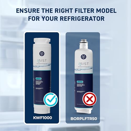Mist Ultra Clarity Water Filter Replacement for Bosch, Refrigerator Water Filter compatible with 644845, 9000077104, 9000194412, Haier 0060820860, 0060218744, Miele KWF1000 (2 pack) - Thumbnail 2